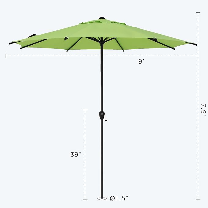 Abba Patio 9FT Lyon Outdoor Patio Umbrella Outdoor Table Umbrella - Image 3