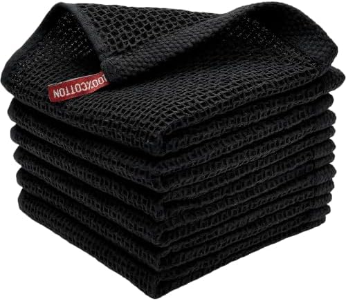 100% Cotton Waffle Weave Kitchen Towels, 6 Pack Dish Cloths by FreeNook