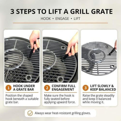 8.5-Inch Cast Iron Grill Grate Lifter Tool - Image 3