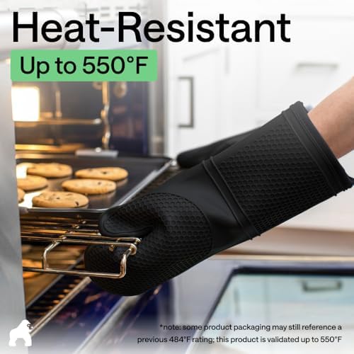 GORILLA GRIP Silicone Oven Mitts, 550F Heat Resistant - Image 5