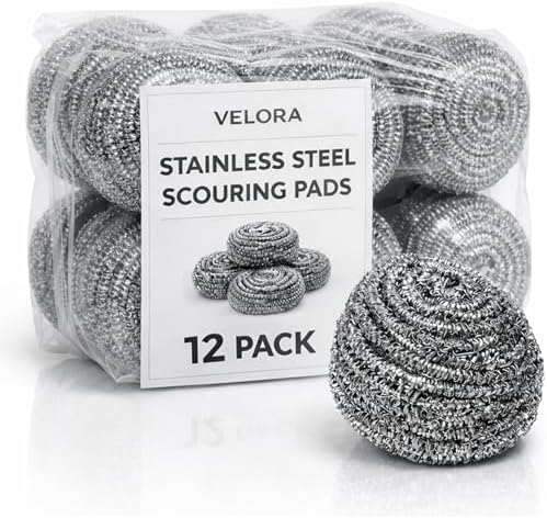 VELORA Stainless Steel Cleaner Scouring Pads by Brheez