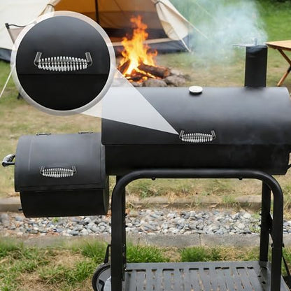 HECASA 5 Pcs 5" Spring Steel Spring Handle BBQ Smoker Grill Pit Wood - Image 2
