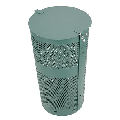ZERO WASTE USA - Round Outdoor 10 Gallon Dog Waste Station Waste Can Replacement - 100% Rust-Free, Powder-Coated, Commercial Grade Aluminum. 10-Year Warranty (Matte Green)