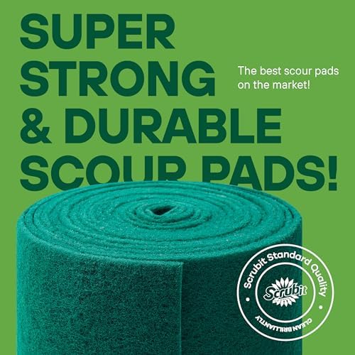 SCRUBIT Scouring Pad Roll - 19 FT Green scrubbing Pads Roll - Non Scratch Dish - Image 5