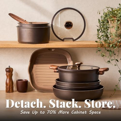 CAROTE 24Pcs Ceramic Cookware Set - Image 7