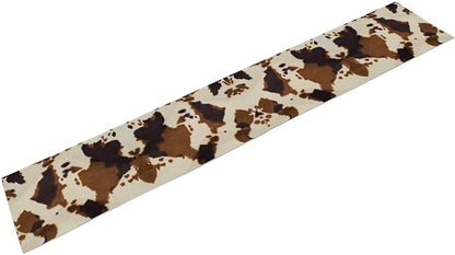 Cowhide Print Table Runner, Western Farm Animal Fur Wildlife Rustic Table Runner for Kitchen Farmhouse Dining Home Banquet Party 13x36in