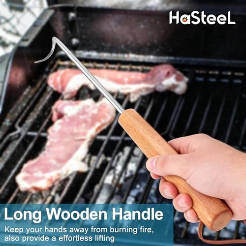 Stainless Steel Pigtail Food Flipper, HaSteeL 11.8” Meat Turner Hook - Image 4