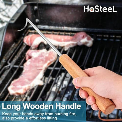 Stainless Steel Pigtail Food Flipper, HaSteeL 11.8” Meat Turner Hook - Image 4