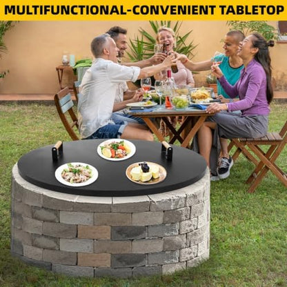 G GOOD GAIN Firepit Lid Round 38 Inch, Rust Resistant Fire Pit Lid Cover - Image 2