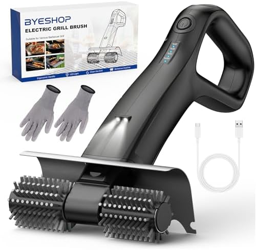 Electric Grill Brush with LED Light & Dual Speed, 2026 Cordless Rechargeable by Unknown