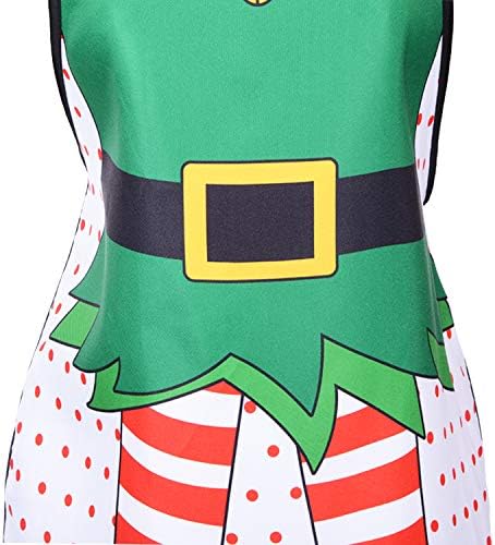 DearHouse 2 Pack Christmas Elf Apron, Cute Adjustable Kitchen Chef Bib BBQ - Image 7