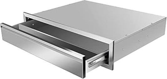 Outdoor Kitchen Drawers, Flush Mount Triple Access BBQ Drawers With Stainless Steel Handle, BBQ Island For BBQ Island Patio Grill Station,Single Drawer
