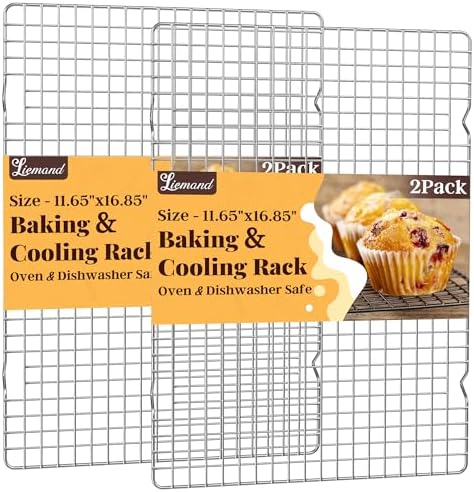 2 PCS Grid Wire Baking Cooling Racks, 11.65" x 16.85" by LIEMAND