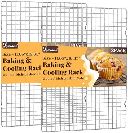 2 PCS Grid Wire Baking Cooling Racks, 11.65" x 16.85" by LIEMAND