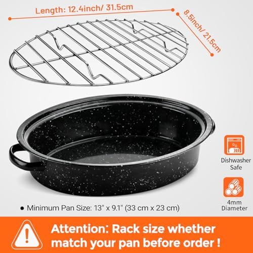 DePango Oval Turkey Roasting Rack, 12 Inch Stainless Steel Rack - Image 3
