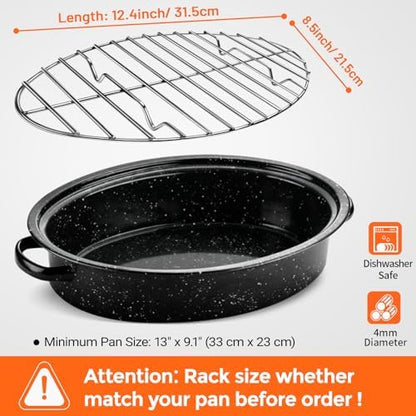 DePango Oval Turkey Roasting Rack, 12 Inch Stainless Steel Rack - Image 3