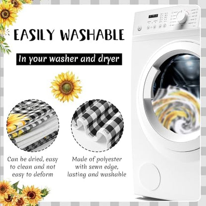 R HORSE 5Pcs Funny Sunflower Kitchen Towels Dish Towel Baking Lover Gift - Image 4