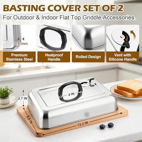 Leonyo 13x9 Inch Basting Cover for Griddle Grill, Melting Dome - Image 2