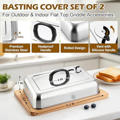 Leonyo 13x9 Inch Basting Cover for Griddle Grill, Melting Dome - Image 2