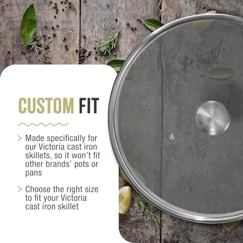 11.5-Inch Glass Lid for Victoria Round 12-Inch Cast Iron Skillet or Pan - Image 5
