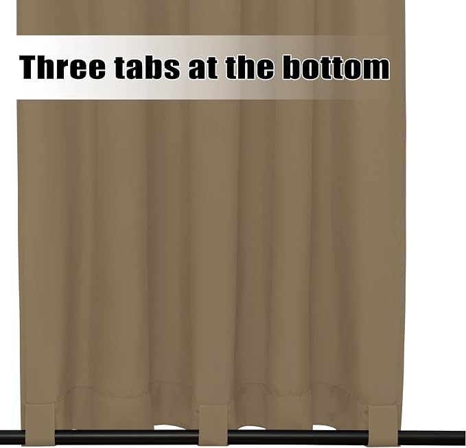 Easy-Going Outdoor Curtains for Patio 1 Panel, 54x120 inch, Khaki | Waterproof - Image 4