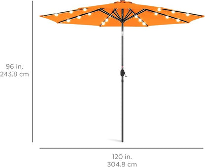 Best Choice Products 10ft Solar Polyester LED Lighted Patio Umbrella w/Tilt - Image 7