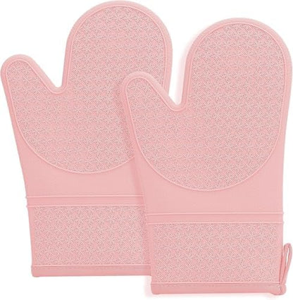 Silicone Oven Mitts, Heat Resistant 500F Kitchen Mitts 2PCS, 11.6" BPA-Free by Hovico