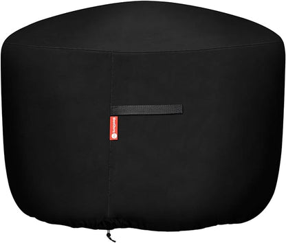 SheeChung Round Gas Fire Pit/Table Cover-Heavy Duty 600D Polyester with PVC Coating Material,100% Weather Resistant and Waterproof,Fits 30",33",36",35", 34" Fire Pit/Bowl Cover,Black,36”Dia X 24”H