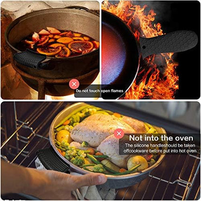 3 Pack Silicone Hot Handle Holder, Silicone Assist Handle Holder Cast Iron - Image 5