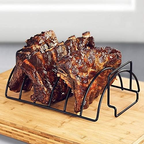 BBQ Rib Racks for Smoking, Turkey Roasting Rack Roast Rack Dual Purpose fit for - Image 4