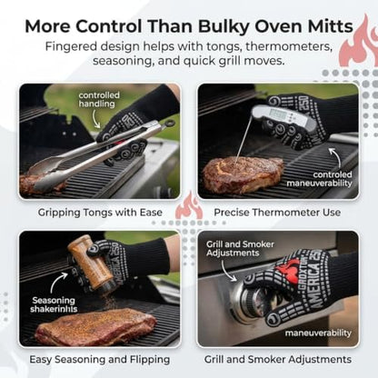America 250 BBQ Grill & Oven Gloves, 1472°F Heat Resistant - Image 5