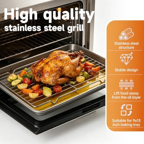 Roasting Rack for 9x13 Inch Pan, Stainless Steel Cooling Racks - Image 3