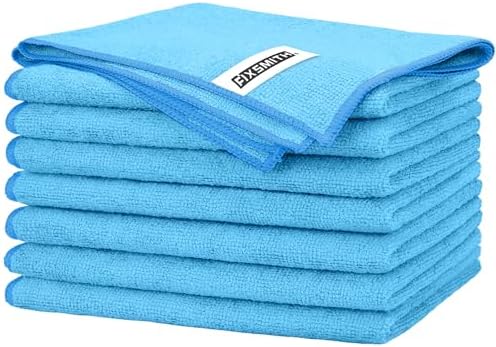 FIXSMITH Blue Microfiber Cleaning Cloth -Pack of 8, Highly Absorbent Cleaning by FIXSMITH