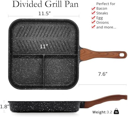 ESLITE LIFE Nonstick Divided Grill Pan - Image 2