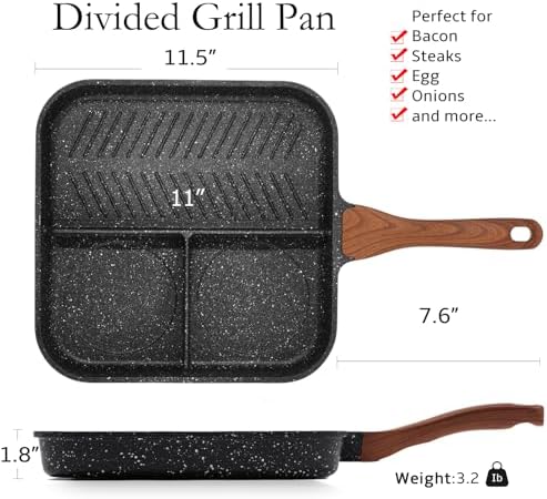 ESLITE LIFE Nonstick Divided Grill Pan - Image 2