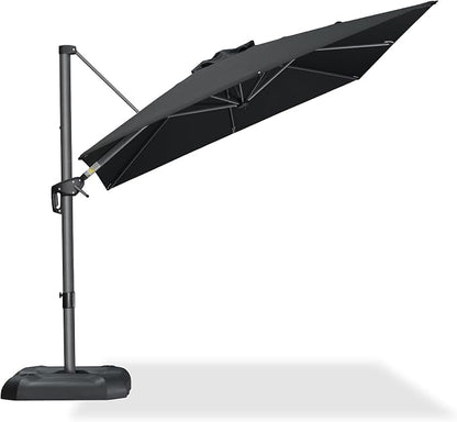 PURPLE LEAF Outdoor Umbrella 8' x 8' Square Premium Sun Protection Black | - Image 2