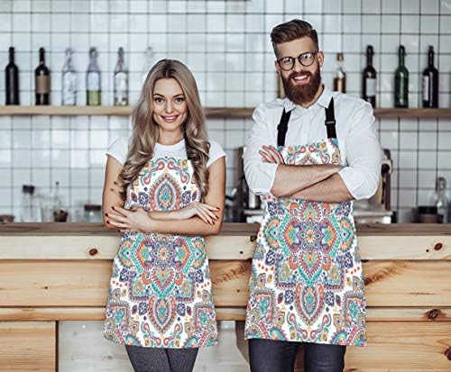 EKOBLA Bohemian Aprons Floral Paisley Medallion Pattern Retro Ethnic Mandala - Image 4