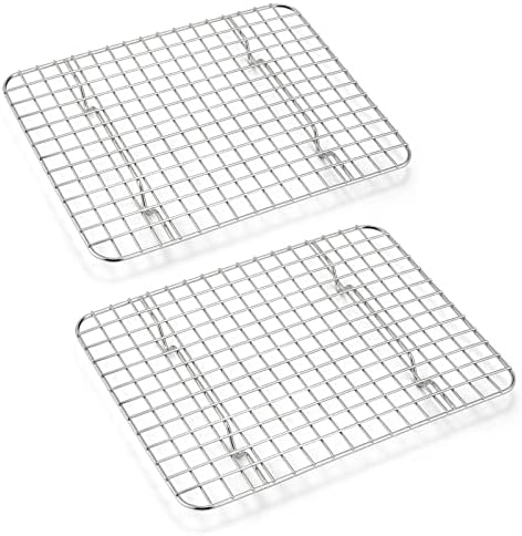 Small Baking Cooling Rack Set of 2, E-far Stainless Steel Toaster Oven Rack by E-far