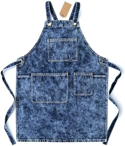 Jeanerlor - Denim Apron With Pockets by Jeanerlor