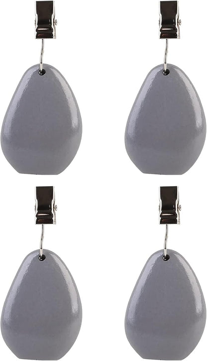 TwoFish Home Set of 4 Grey Stone Tablecloth Weights Clips Handicraft Grey Stone Tablecloth Clamps Pack of 4