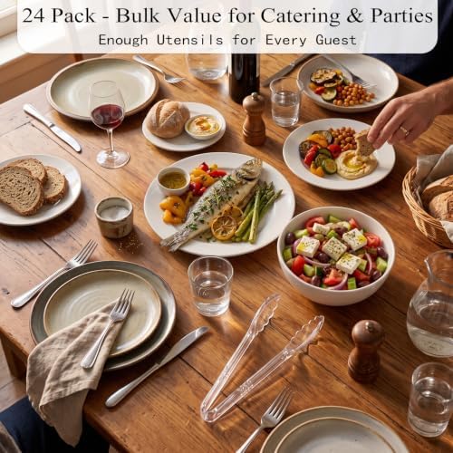 24 Pack Clear Plastic Serving Tongs - Image 5