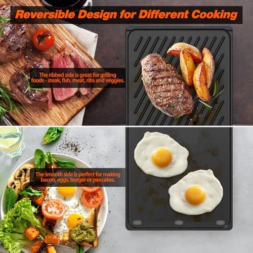 onlyfire Reversible Cast Iron Griddle and Cooking Grate Combo Set - Image 5