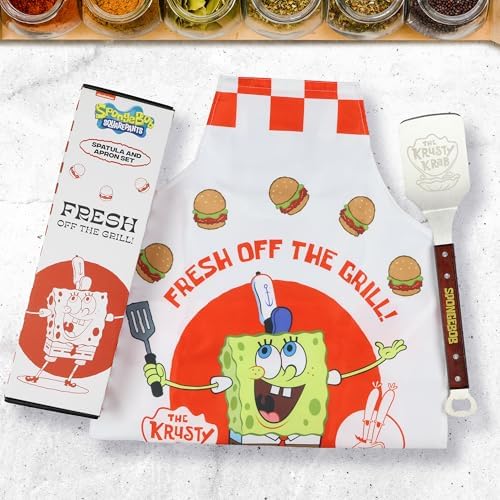 Spongebob Squarepants Apron Grill Set | The Krusty Krab Apron and Spatula Set | by SevenTimesSix