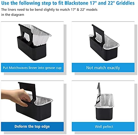 20 Pack Blackstone Grease Cup Liners, Grease Catcher Liner, Aluminum Foil Drip - Image 6
