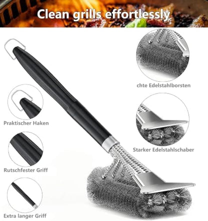 Grill Brush and Scraper, Adjustable Handle BBQ Grill Brush - Image 2