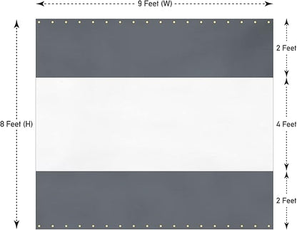 Covers & All Outdoor Clear Panel Curtain, 12 oz Vinyl Outdor Curtains for Patio, Waterproof & Weather Resistant Tarp with Brass Grommets for Pergola, Porch, Gazebos, Balcony (8' H x 9' W Feet, Gray)