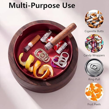 Ashtray with Lid, Solid Brown-Red - Image 6