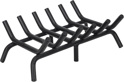 STBoo Fireplace Grate 20inch - Wood Stove Fire Grates Heavy Duty | Fireplace Log Holder | Firewood Log Burning Wrought Cast Iron Rack | Fire Pit Tray for Indoor Chimney Hearth & Outdoor Kindling Tool