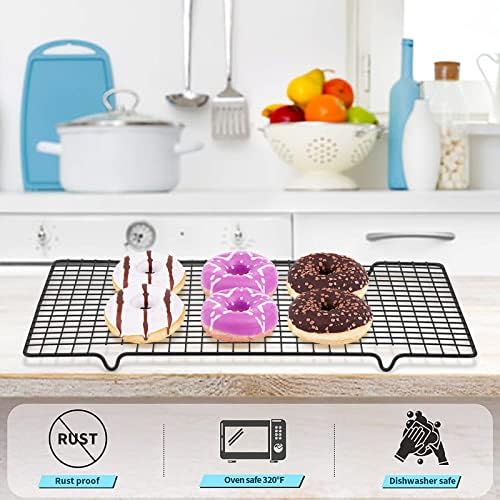 Tebery 4 Pack Black Heavy-Duty Wire Cooking Rack Baking Racks, Nonstick Baking - Image 5