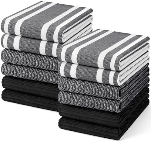Homaxy Cotton 380 GSM Premium Kitchen Towels, 12 Pack by Homaxy